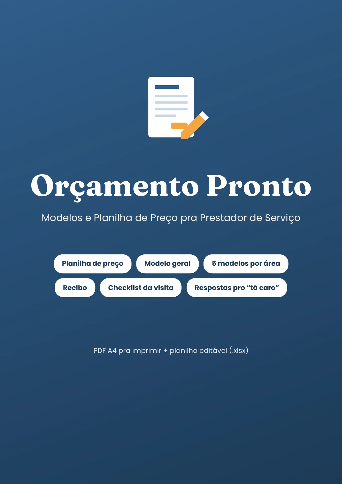 Página real do PDF Orçamento Pronto: capa